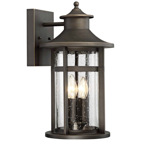 Minka Lavery Modern Outdoor Wall Light Fixture Oil Rubbed Bronze 17 3/4" Seeded Glass for Post Exterior Barn Deck Porch Yard Patio - image 1 of 1