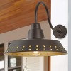 Dewdrop 28.7" Black Iron Outdoor Wall Light, 1-Light Farmhouse Rustic Exterior Fixture with White Rivets for Porch, Patio, Garden - 2 of 4