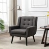 RISOKEYS Midcentury Modern Accent Chair - Comfortable Tufted Fabric Armchair with Sturdy Wood Legs,Adjustable Feet for Living Room,Office - 2 of 4
