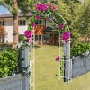 Lirago Metal Garden Arch with Double Gate Black Powder Coated Steel Trellis for Climbing Plants 94.5"H * 55"W * 14.5"D - 2 of 4