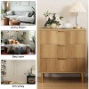 Natural Oak 3 Drawer Dresser for Bedroom, 30" Tall Modern Chest of Drawers with Gold Metal Handles & Anti-Tipping Device, Wooden Dresser Organizer - 4 of 4