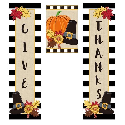 Evergreen Give Thanks Door Banner Kit