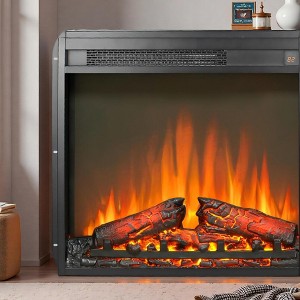NAYSAYE Indoor Fireplace Electric Fireplace Insert Ultra Thin Heater with Realistic Flame for Living Room, Black, 24"*5"*20.2" - 1 of 4