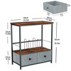 MOEPISY 2-Tier Record Shelf Table with Fabric Drawer, Holds Up to 110 Vinyl Records - 4 of 4