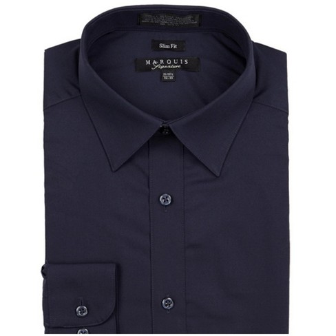 Navy blue long store sleeve dress shirt