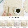 Aoibox Quilted Round Placemats Set of 6, Washable Cotton Fabric with Microfiber Filling for Kitchen Table, Flax Design - 3 of 4