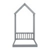 CAVINAS Twin Size Floor Bed Modern Pine Bed Frame with House Shaped Headboard for Bedroom, without Slats - 3 of 4