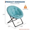Living Room Saucer Chair, Faux Fur Comfy Folding Chair w/Metal Frame, Soft Plush Folding Lounge Chair, Reading Chair - 3 of 4