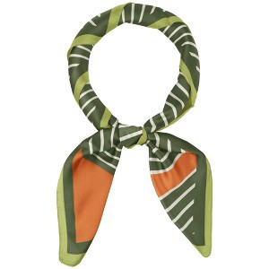 Elerevyo Women's Striped Satin Square Silk Scarves Neckerchief 35.4"x35.4" - 1 of 4