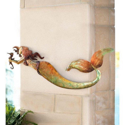 Whimsical Mermaid Art Wall Hanging. Beach, Coastal, Nautical