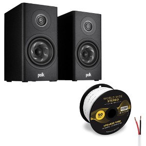 Polk Audio Reserve 100 Compact Bookshelf Speaker Pair with 14 Gauge Speaker Wire - 50 Feet - 1 of 4