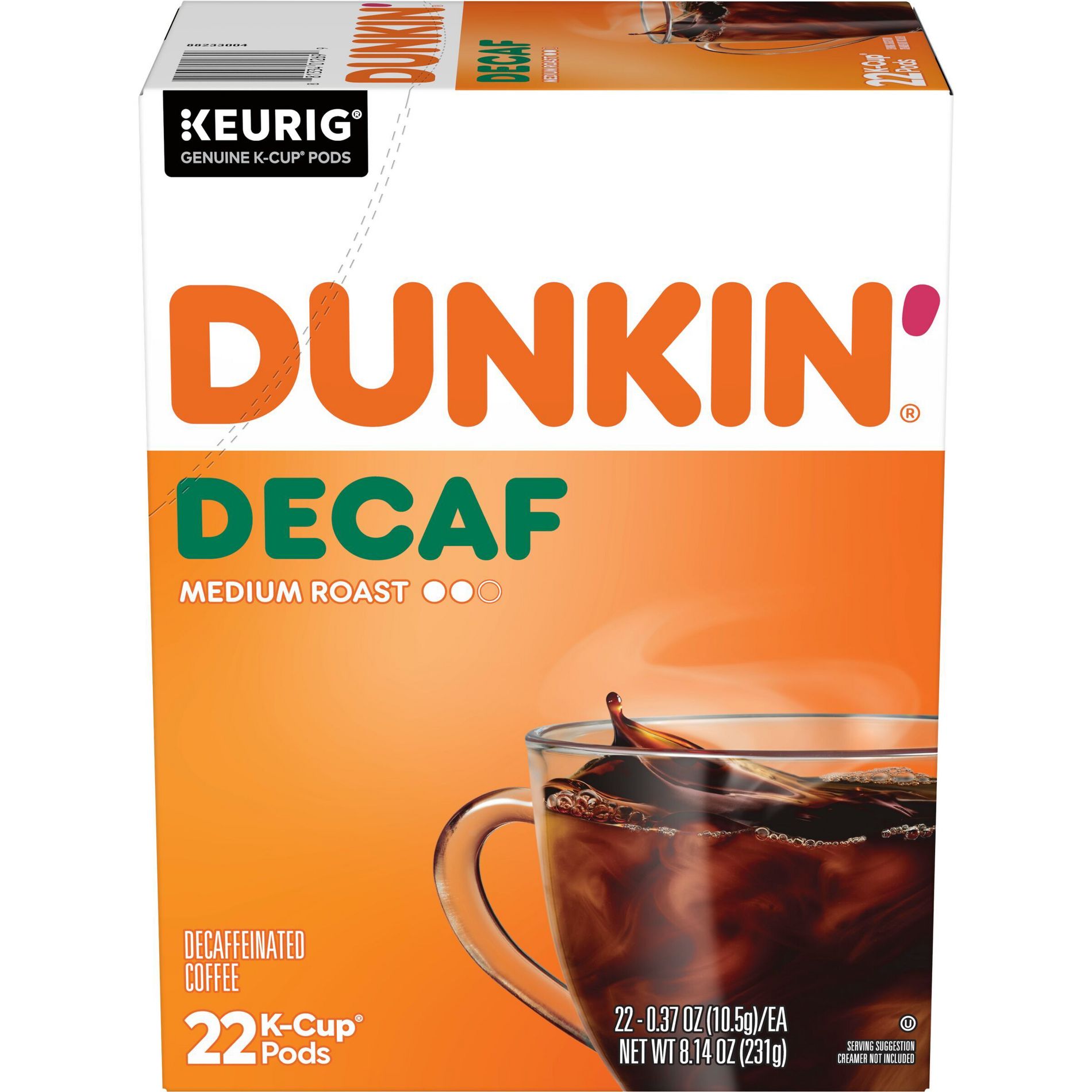 Dunkin' Dunkin' Decaf Medium Roast Coffee  - Keurig K-Cup Pods - 22ct