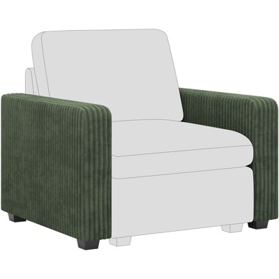 Belffin Corduroy Modular Armrest - Tool-Free Sofa Accessory with Removable Washable Cover