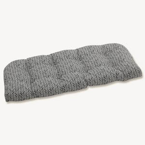 Outdoor/Indoor Herringbone Wicker Loveseat Cushion - Pillow Perfect - 1 of 2