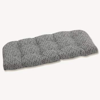 Outdoor/Indoor Herringbone Wicker Loveseat Cushion - Pillow Perfect