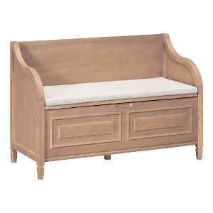 Cesicia Rustic Style Solid wood Entryway Multifunctional Storage Bench with Safety Hinge - 1 of 4