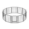 31.7"H Dog Fence Pet Exercise Pen for Outdoor 12 Panels Black - 4 of 4