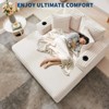 Oversized Chaise Lounge Chair Indoor, Comfy Corduroy Lounge Sofa with Charging Station, Cup Holders & Throw Pillows, Cozy Sleeper Couch - 3 of 4