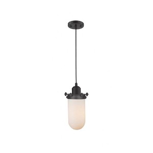 Centri - 1 Light Cord Hung Mini Pendant In Industrial Style-10 Inches Tall and 4.5 Inches Wide - 1 of 1