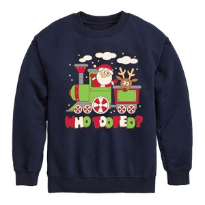 Boys' - Instant Message - Who Tooted Christmas Train Christmas Graphic Long Sleeve Fleece Sweatshirt - 1 of 4