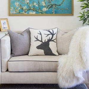 Kumasinova 20" Holiday Reindeer Couch Pillows,Velvet Accent Pillow with Polyester Fill,Festive Decorative Pillows for Bed - 1 of 4