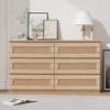Whizmax Rattan Dresser for Bedroom, 6 Drawer Dresser for Bedroom, Modern Wide Chest of Drawers with Anti-Tip Kit, for Bedroom, Living Room, Hallway - 3 of 4