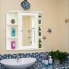 Basicwise Fully Assembled and Ready for Installation Wall Mounted Bathroom Storage Cabinet Organizer, Mirrored Vanity Medicine Chest with Open Shelves - 2 of 4