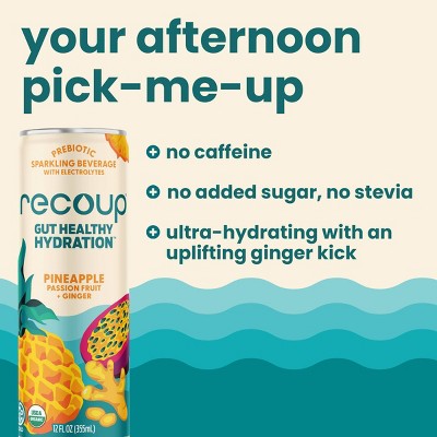 Recoup Pineapple Passionfruit Ginger Sparkling Hydration - 12 fl oz