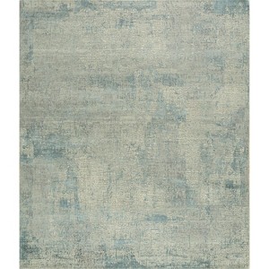 HomeRoots 8' X 10' Blue Abstract Hand Knotted Area Rug - 1 of 4