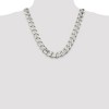 Black Bow Jewelry Mens 16.2mm Sterling Silver Solid Flat Curb Chain Necklace - 2 of 4