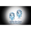 RMZ Gold NYC Stud Silver Earrings oval Cz Sterling 925 Cubic Zirconia Blue Topaz Clear 6MM - 3 of 3