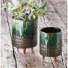 tagltd Companero Planter Large Stoneware Flower Pot With 3 Feet Decorative Home Decor - 2 of 3