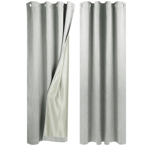 Piccocasa Linen Textured Look Grommet Top Blackout Bedroom Curtains 2 ...
