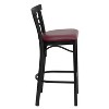 Emma and Oliver 2 Pack Two-Slat Ladder Back Metal Restaurant Barstool - 4 of 4