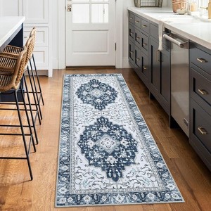Washable Vintage Area Rug, Low-Pile Non-Slip Foldable Carpet, Soft Indoor Printed Rug for Living Room Dining Room Bedroom - 1 of 4