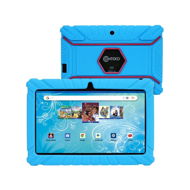 Contixo 7” V8-2 Kids Android 11 Bluetooth Wi-Fi Pro HD Tablet 16GB Featuring 50 Disney eBooks with headphones, 2 of 10