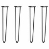 vidaXL Black Hairpin Table Legs - Steel Construction with Adjustable Levelers & Easy Assembly - 4pcs - 2 of 4