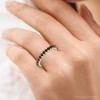 Pompeii3 1 1/2ct Black Diamond Eternity Ring 14k Yellow Gold Womens Stackable Band - 4 of 4