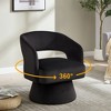 Vynxaria Swivel Barrel Chair, Velvet Accent Armchair 360 Degree Swivel Club Chair for Living Room Bedroom Reception Room - 3 of 4