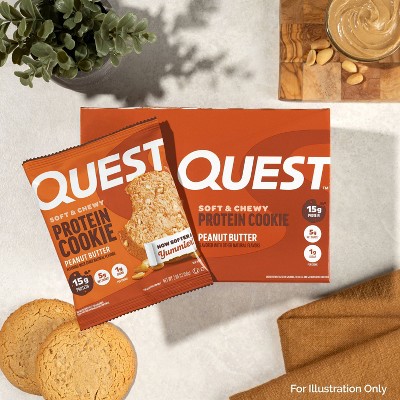 Quest Nutrition Protein Cookie - Peanut Butter - 12ct: Ready to Eat, 15g Protein Per Serving, 1.53 Net Weight