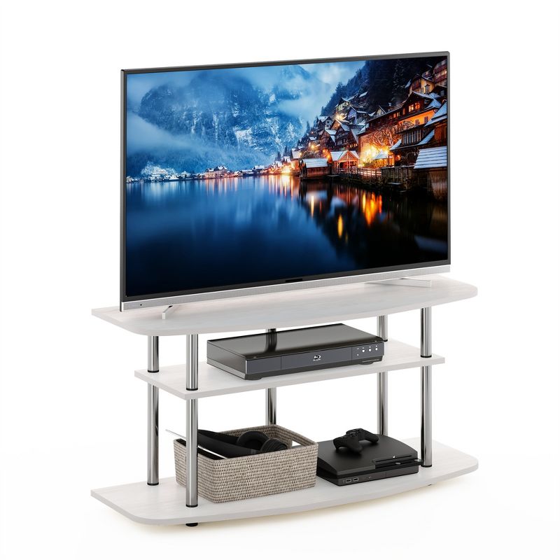 Furinno Frans Turn-N-Tube 3-Tier TV Stand for TV up to 46, White Oak, 4 of 7