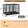 Heavy Duty Dog Crate - Steel Escape-Proof Kennel with Divider & Wheels, Double Door Pet Cage for Large/Medium Dogs - 3 of 4