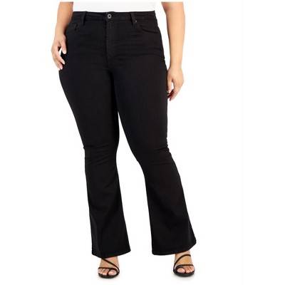 Celebrity Pink Womens Solid High Rise Flared Jeans