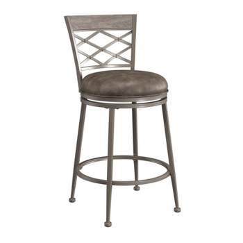 Hutchinson Metal Counter Height Swivel Stool Pewter - Hillsdale Furniture