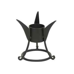 7.75"  Small Iron Trestle Gazing Globe Ball Stand Black Powder Coat Finish - ACHLA Designs - 1 of 3