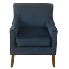 Davis Mid-Century Accent Chair Navy Velvet - HomePop: Modern Striped Upholstery, Plywood & Hardwood Frame - image 2 of 4