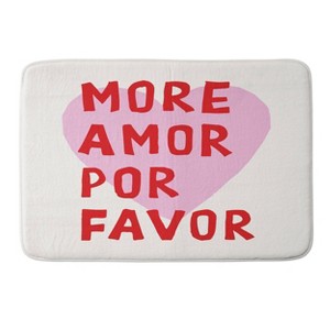 Deny Designs thespacehouse More Amor Por Favor Memory Foam Bath Mat Pink/Red - 1 of 4