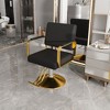 KWPZQEB Hydraulic Salon Chair, 360¡ã Swivel Barber Stylist Chair with Pump, Barber Salon Chair, Non-Tilting Hairdressing Chair for Hair Salons, Black - 2 of 4