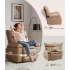 Oversized Recliner Chairs with Massage and Heat - 360° Swivel Lazy Rocking Chair for Adults with Remote Control for Living Rooms - Tan - 4 of 4