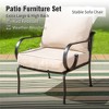 Captiva Designs 4pc Extra Large Metal Outdoor Patio Fire Pit Set with Pattern-back Chairs - 3 of 4